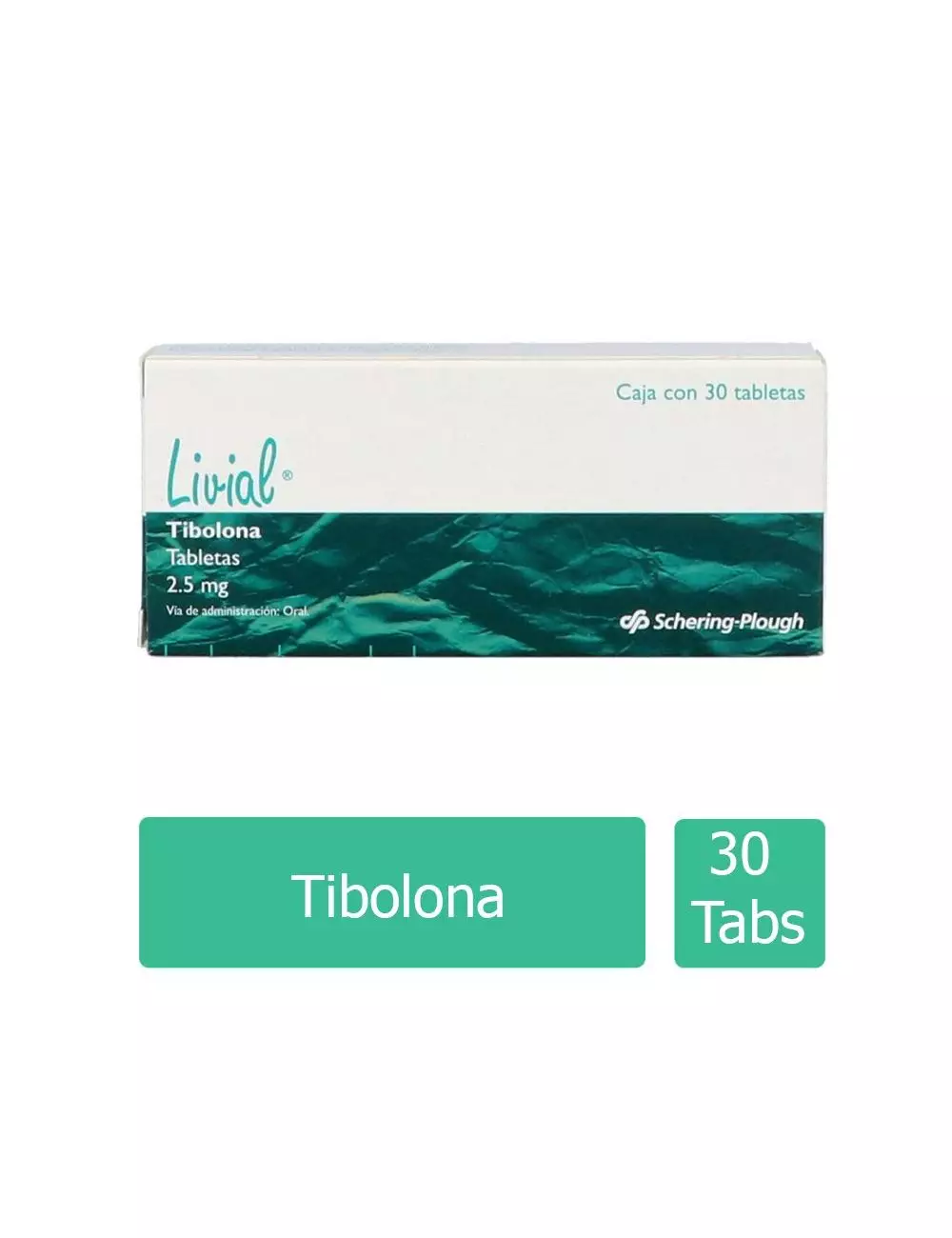 Livial® 2.5 mg - 30 Tabletas | Tibolona | Schering-Plough