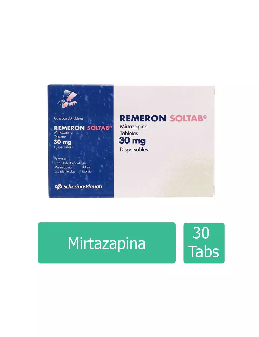 Remeron SolTab® 30 mg (Mirtazapina) - 30 Tabletas - Schering-Plough