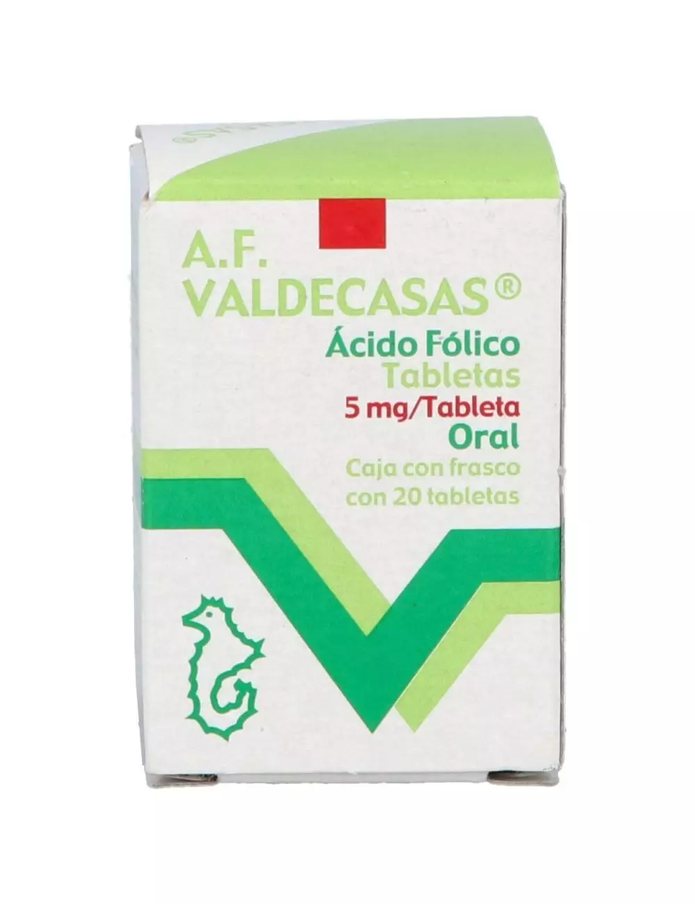 Ácido Fólico 5 mg Caja Con Frasco Con 20 Tabletas