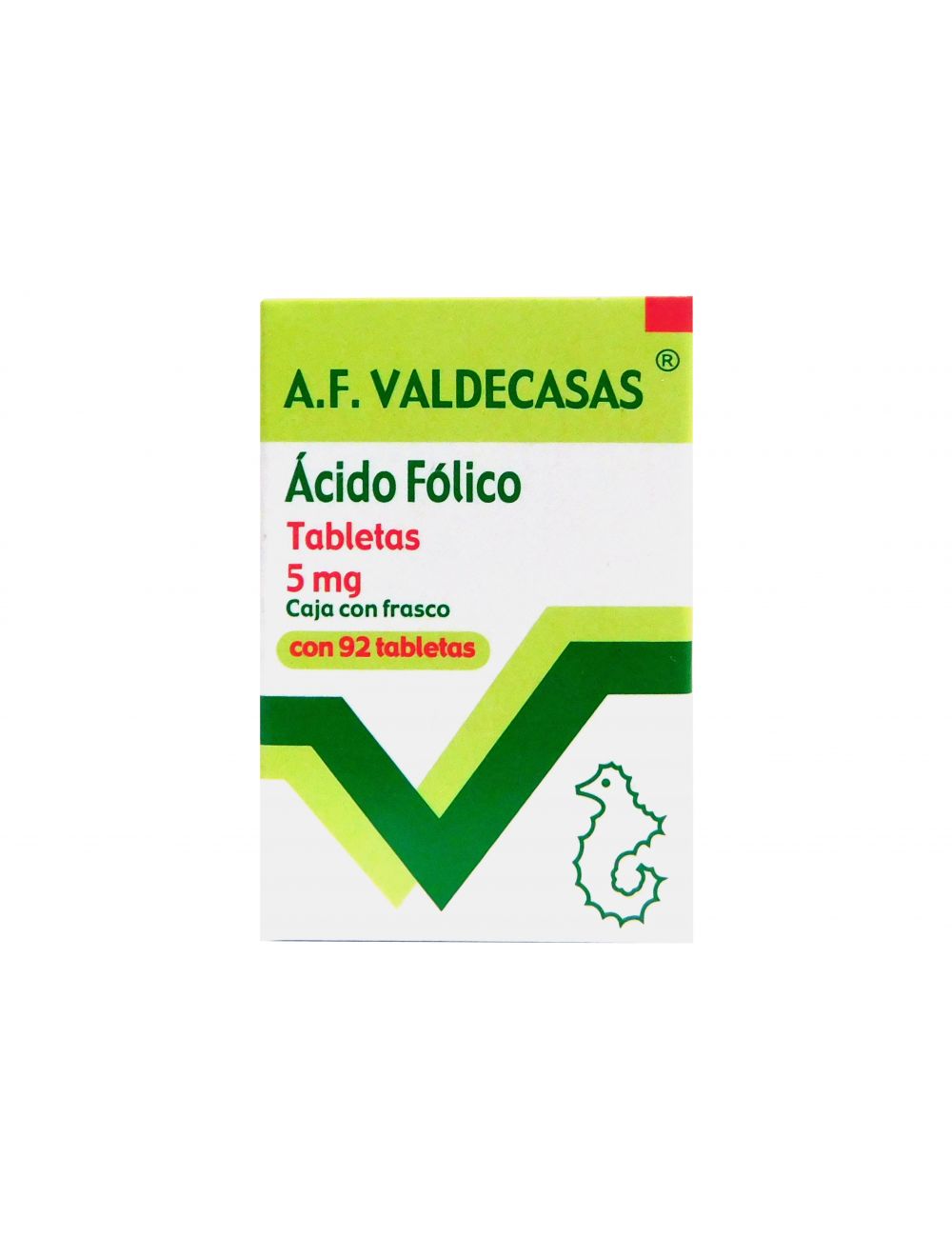 Ácido Fólico 5 mg Caja Con Frasco Con 92 Tabletas