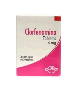 Clorfenamina 4 mg Caja Con Frasco Con 20 Tabletas