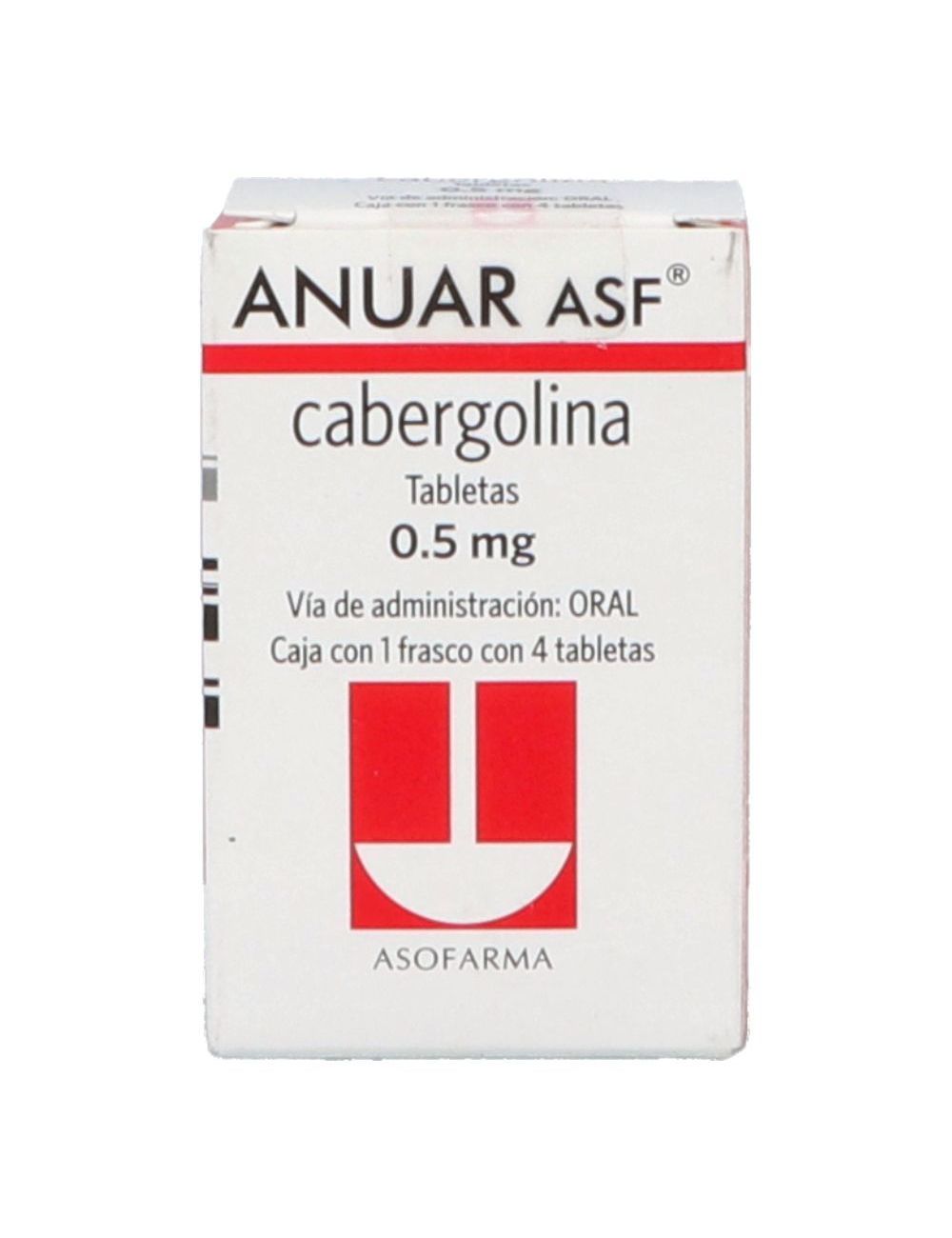 Anuar Asf 0.5 mg Caja con Frasco con 4 Tabletas