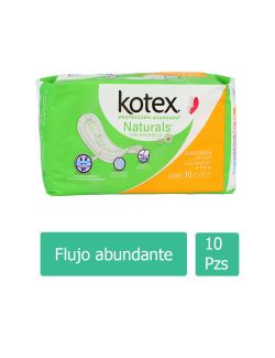 Kotex Natural Manzanilla Paquete Con 10 Toallas Femeninas Anatómicas Sin Alas