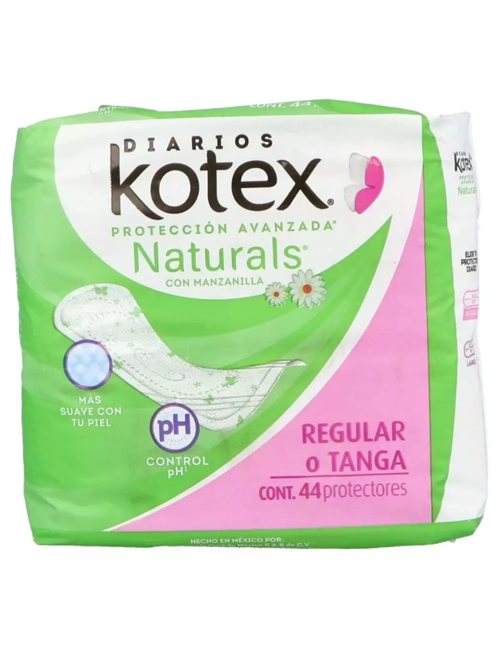 Kotex Manzanilla Natural Flex Paquete Con 44 Pantiprotectores