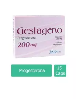 Gestageno® 200 mg - Caja con 15 Cápsulas | Progesterona | Elea