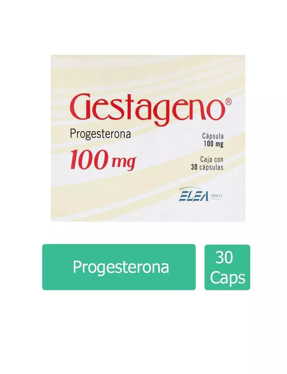 Gestageno® 100 mg - Caja con 30 Cápsulas | Progesterona | Elea