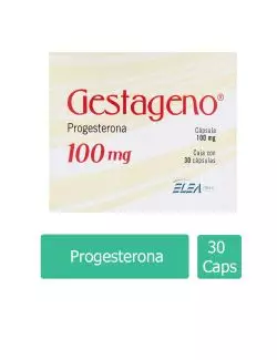 Gestageno® 100 mg - Caja con 30 Cápsulas | Progesterona | Elea