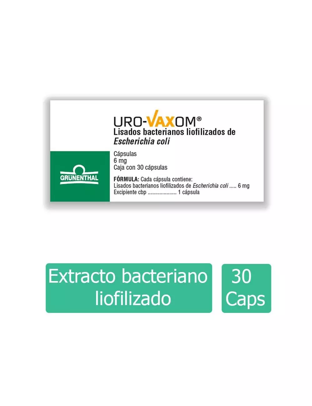 URO-VAXOM® 6 mg (Escherichia coli) | 30 Cápsulas | GRUNENTHAL