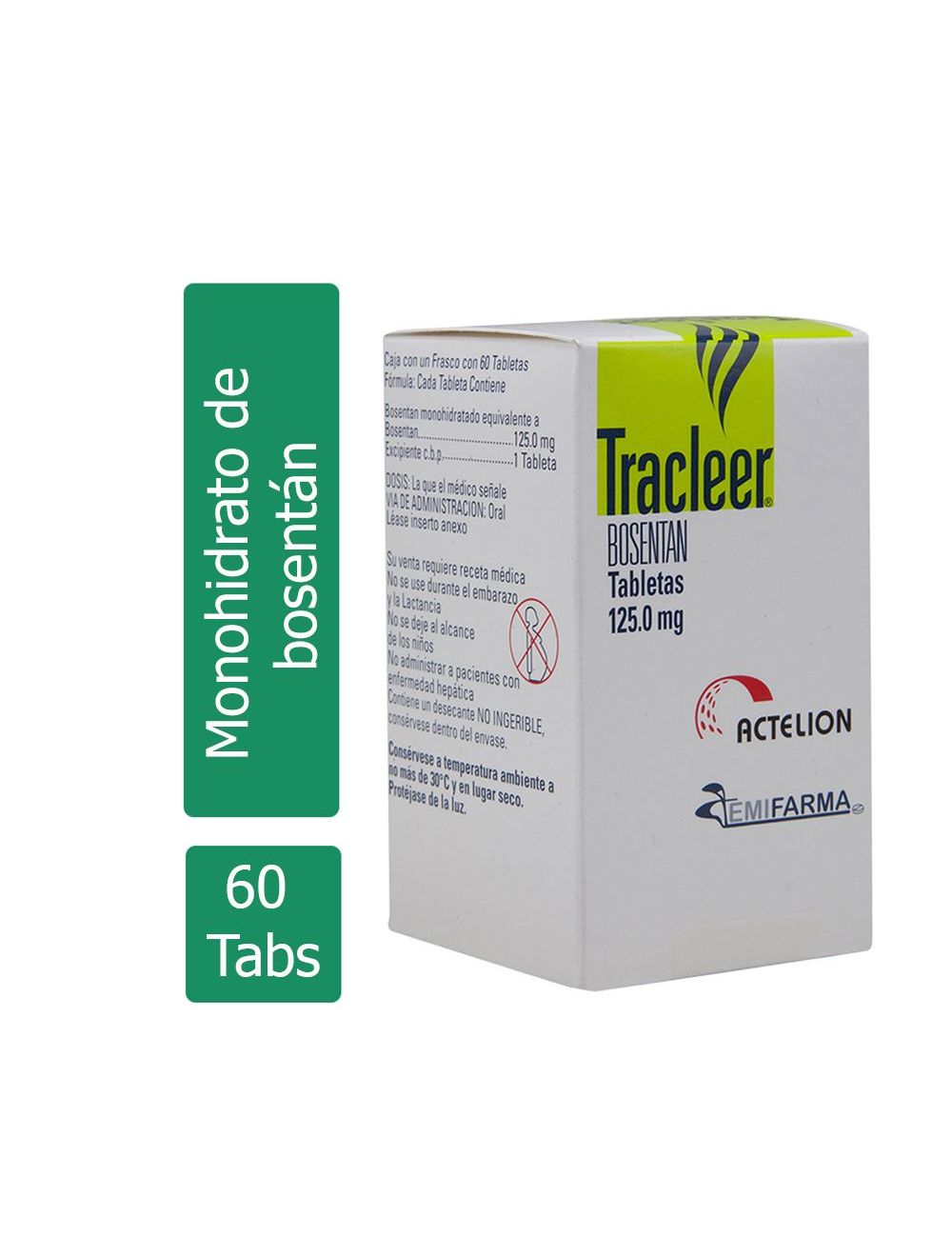 TRACLEER® 125 mg (Bosentan) - Frasco con 60 Tabletas - Actelion
