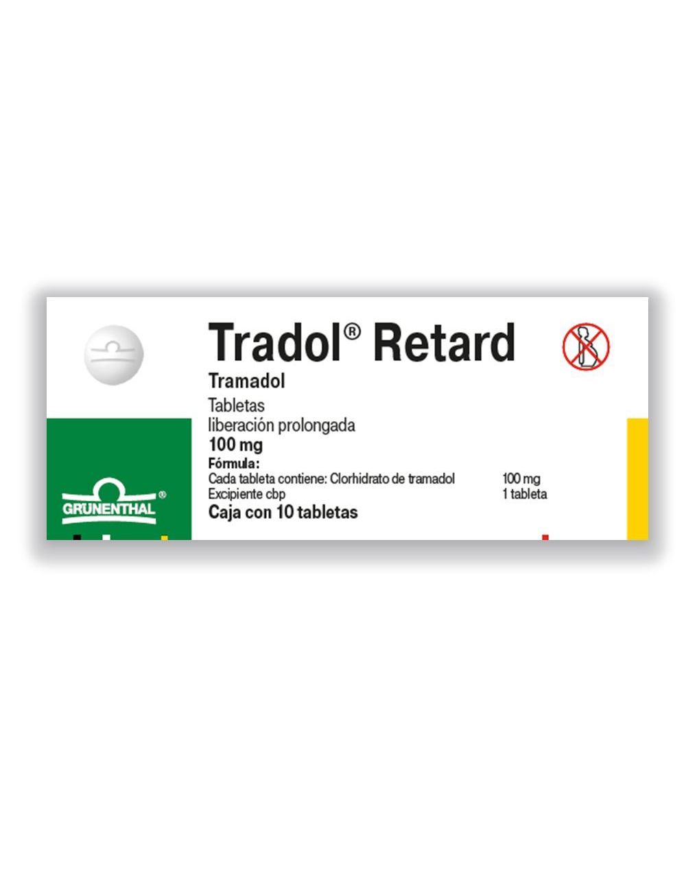 Tradol Retard 100 mg Caja Con 10 Tabletas