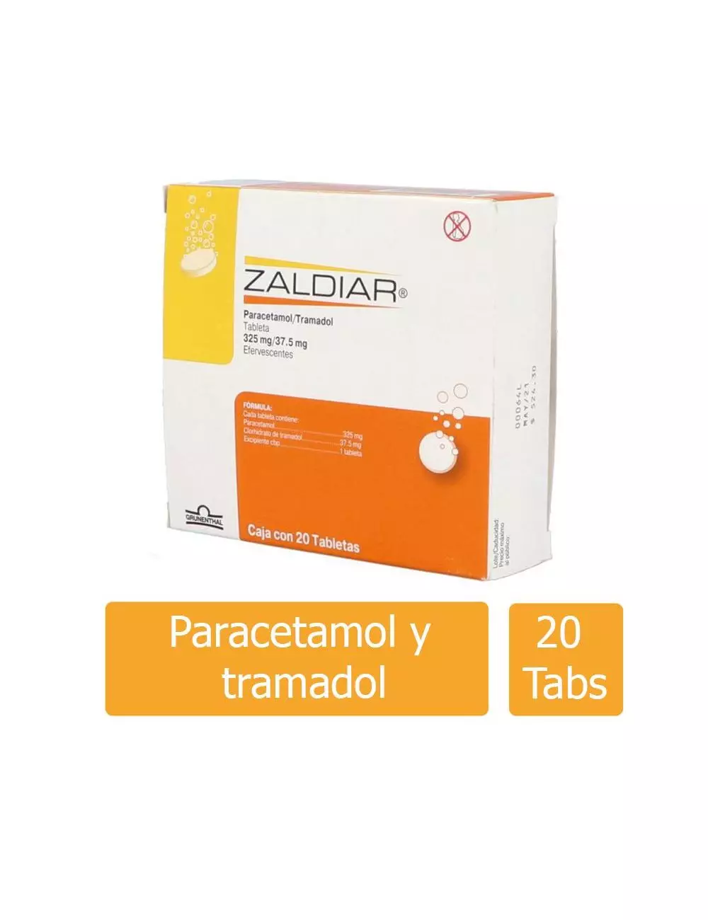 Zaldiar 325 mg /37.5 mg Caja Con 20 Tabletas