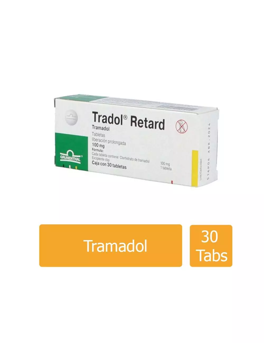 Tradol® Retard 100 mg - Tramadol | 30 Tabletas | Grünenthal