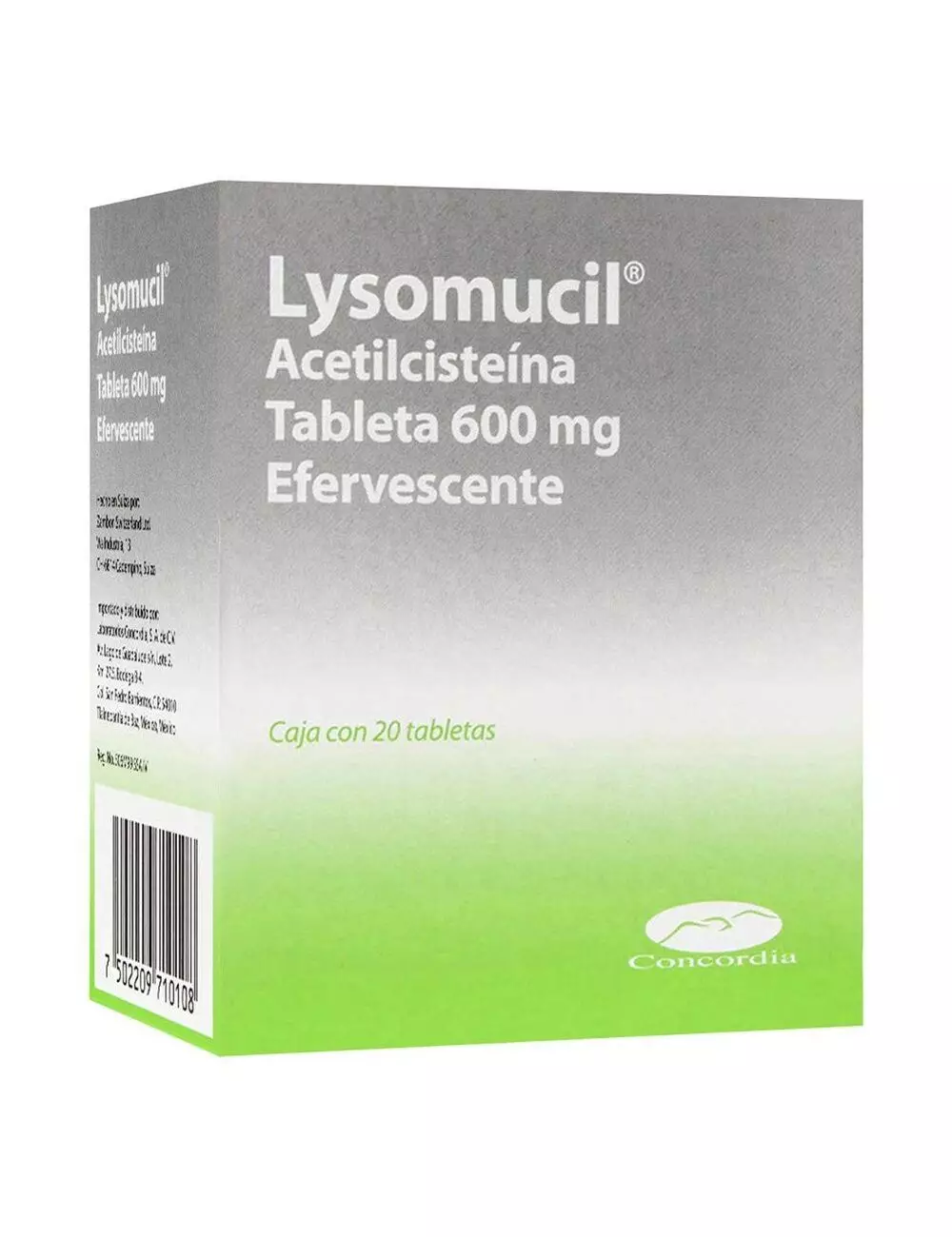 Lysomucil 600 mg Caja Con 20 Tabletas Efervescentes