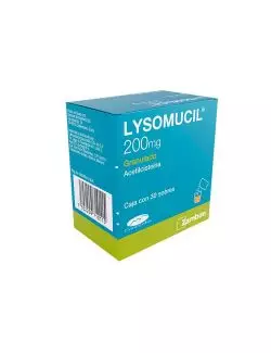 Lysomucil 200 mg Polvo Efervescente Caja Con 30 Sobres