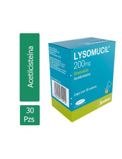 Lysomucil 200 mg Polvo Efervescente Caja Con 30 Sobres