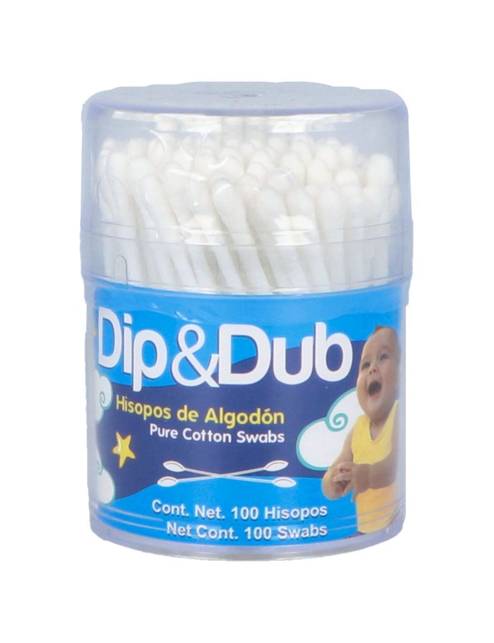 DIP&DUP HISOPOS DE ALGODÓN TARRO CON 100 PIEZAS