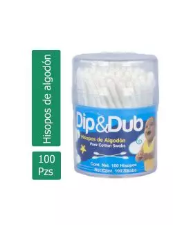 DIP&DUP HISOPOS DE ALGODÓN TARRO CON 100 PIEZAS