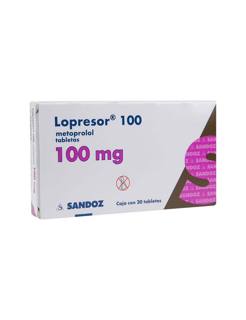 Lopresor 100 mg Caja Con 20 Tabletas