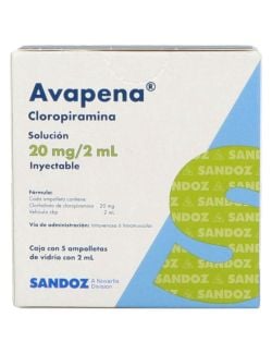 Avapena 20 mg Caja Con 5 Ampolletas de 2 mL