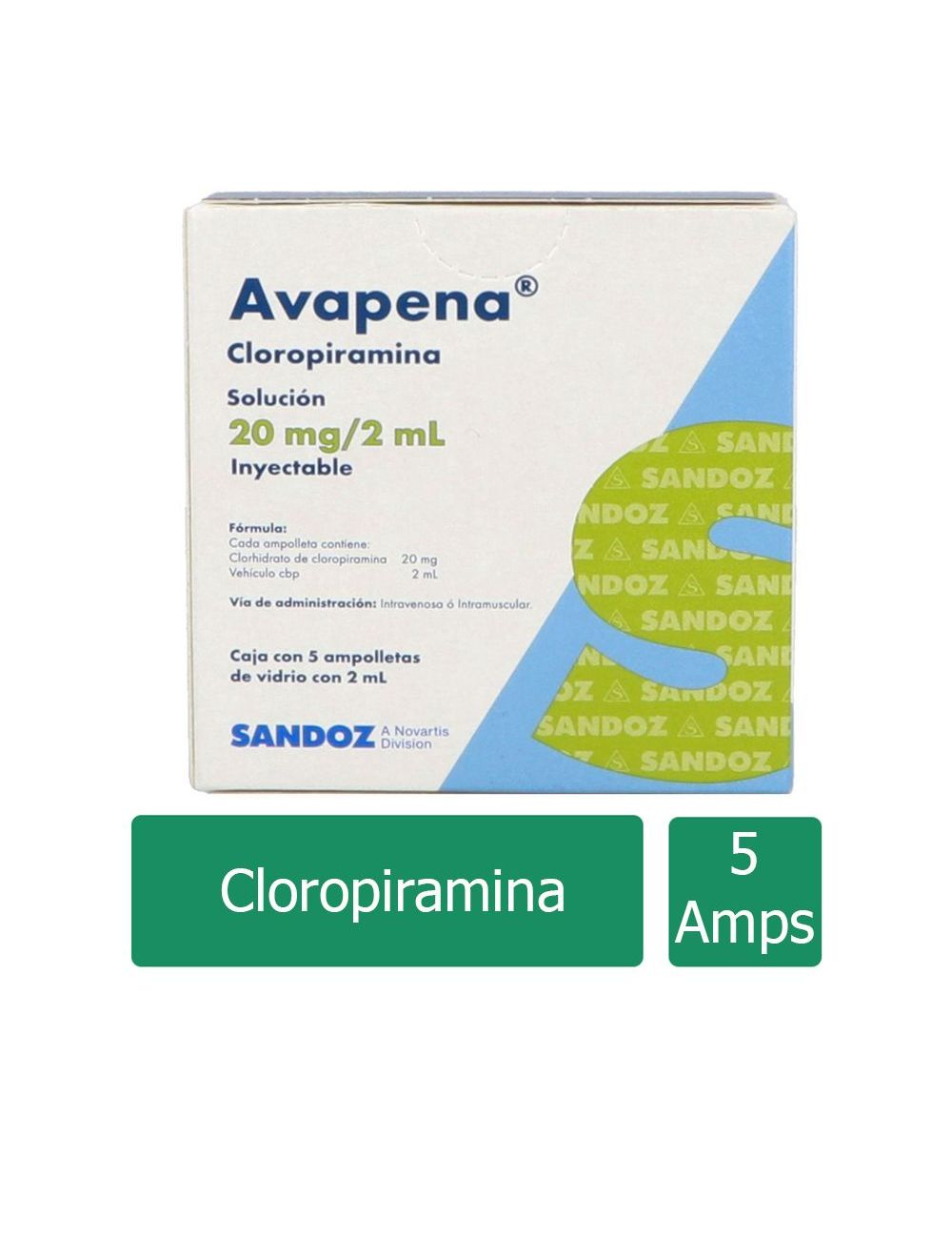 Precio Avapena 20 mg con 5 ampolletas de 2 ml | Farmalisto MX