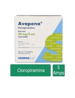 Avapena 20 mg Caja Con 5 Ampolletas de 2 mL