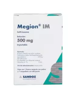 Megion I.M 500 mg Solución Inyectable Con 1 Frasco Ámpula -RX2