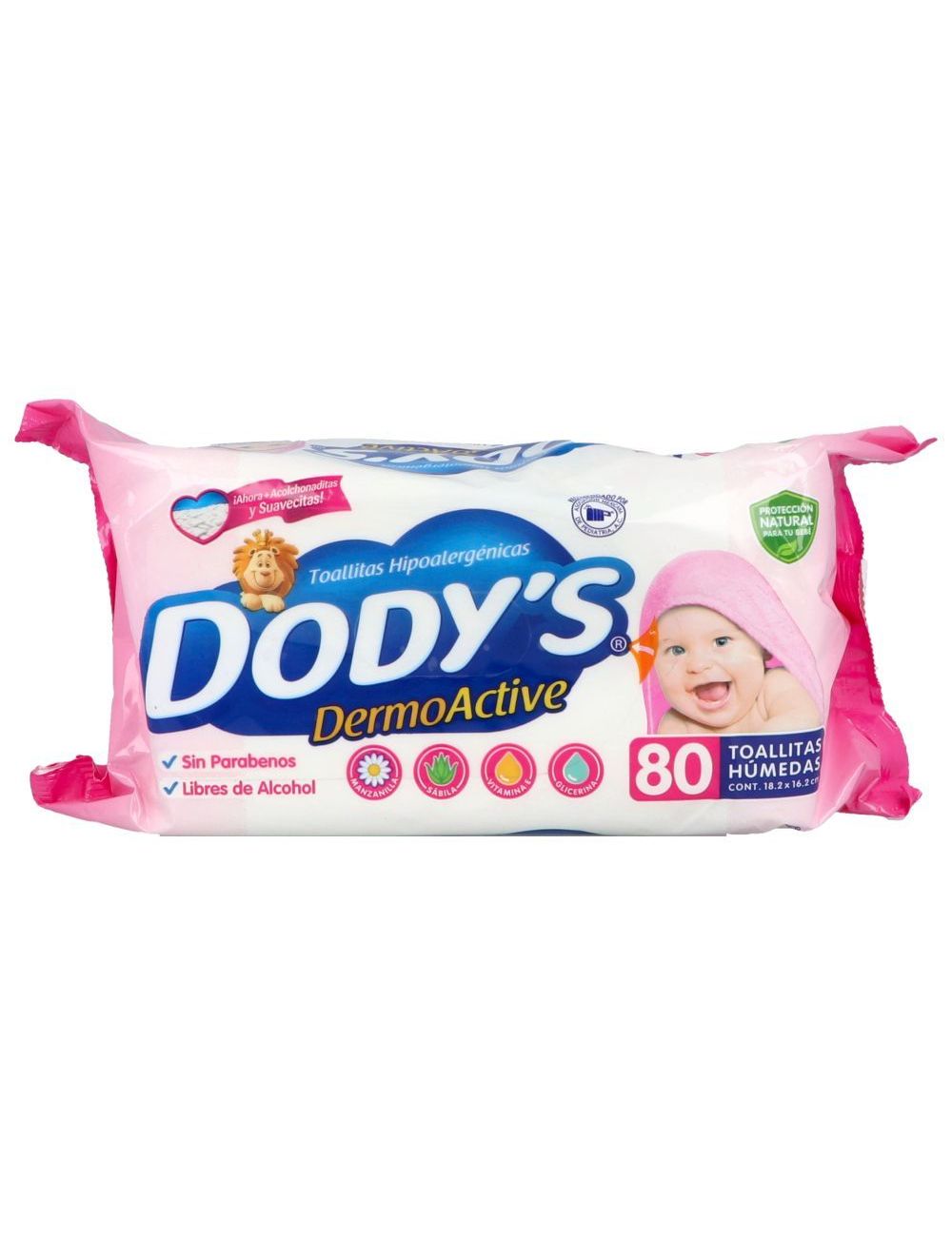 Toallitas Húmedas para Bebé Dody's Dermoactive Rosa 80 Toallitas