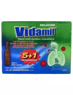 Vidamil Limón Caja Con 5 Ampolletas Orales Con 3 mL