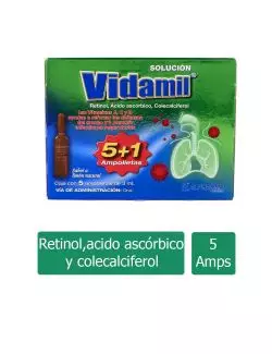 Vidamil Limón Caja Con 5 Ampolletas Orales Con 3 mL