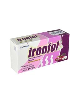 Ironfol 100 mg / 350 mcg Caja Con 30 Tabletas