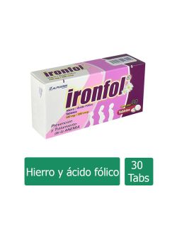 Ironfol 100 mg / 350 mcg Caja Con 30 Tabletas