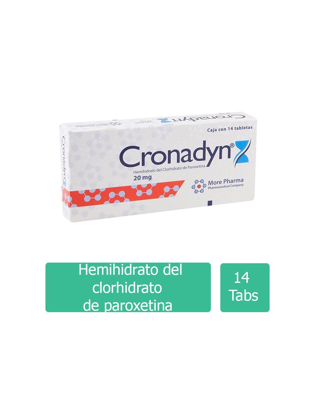Cronadyn® 20 mg - 14 Tabletas | Hemihidrato del Clorhidrato de Paroxetina | More Pharma