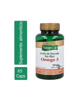 Omega 3 Aceite De Pescado Sin Olor Frasco Con 65 Cápsulas