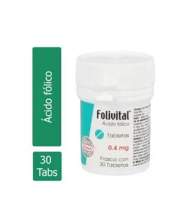 Folivital 0.4 mg Frasco Con 30 Tabletas