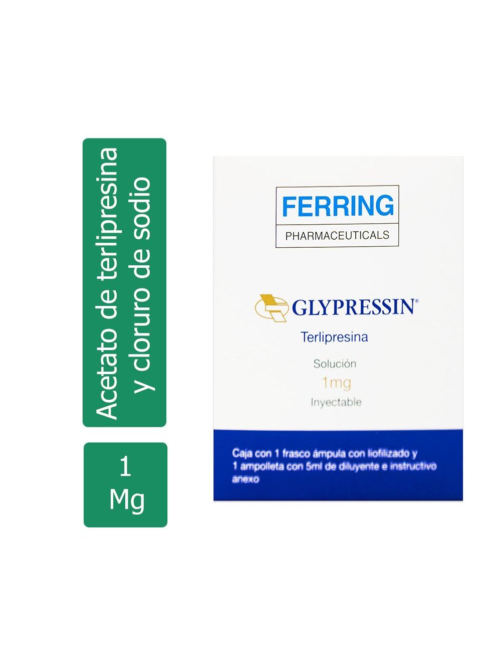 Glypressin® 1 mg (Terlipresina) - Frasco Ámpula con Liofilizado y Diluyente - Ferring