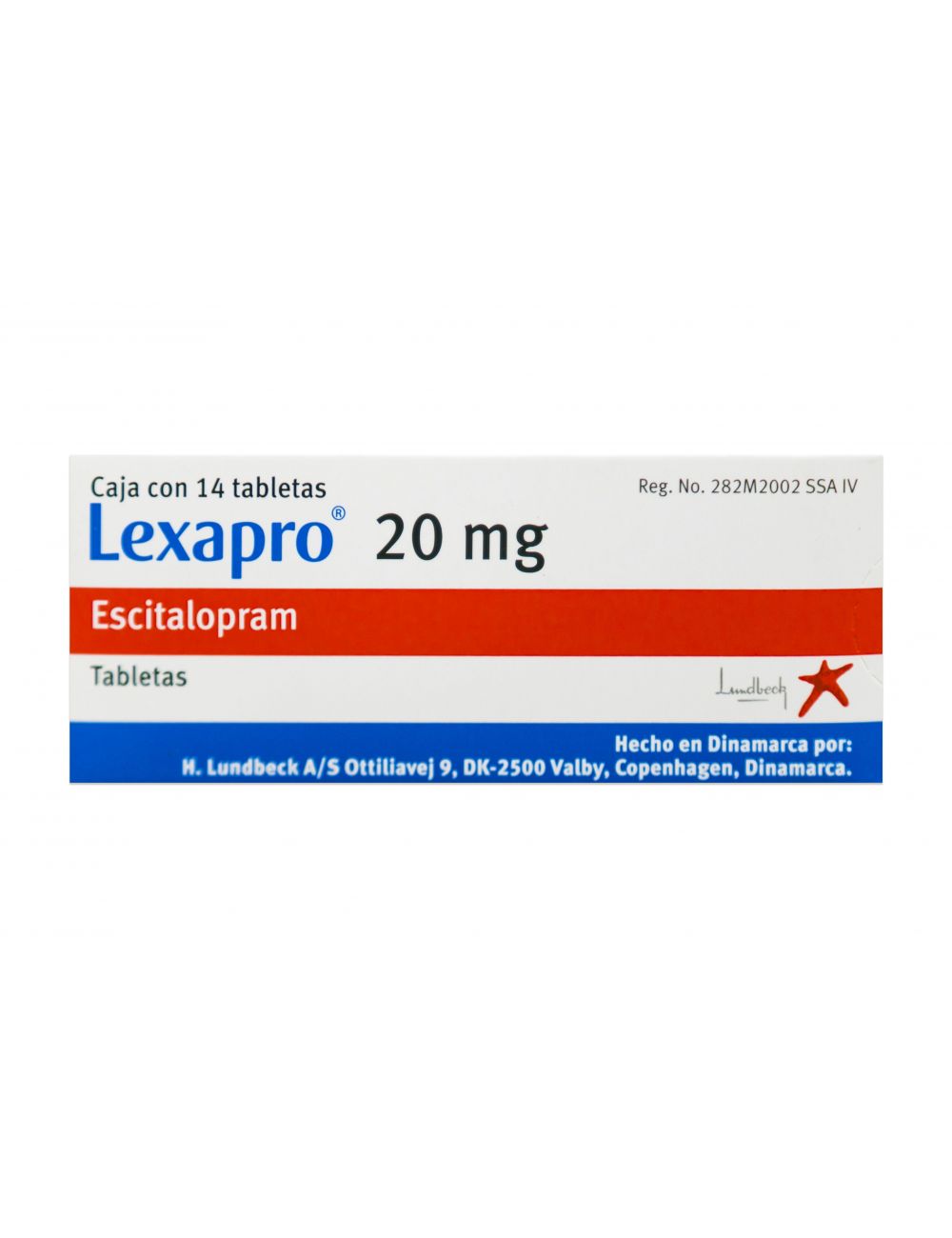 Lexapro 20 mg Caja Con 14 Tabletas