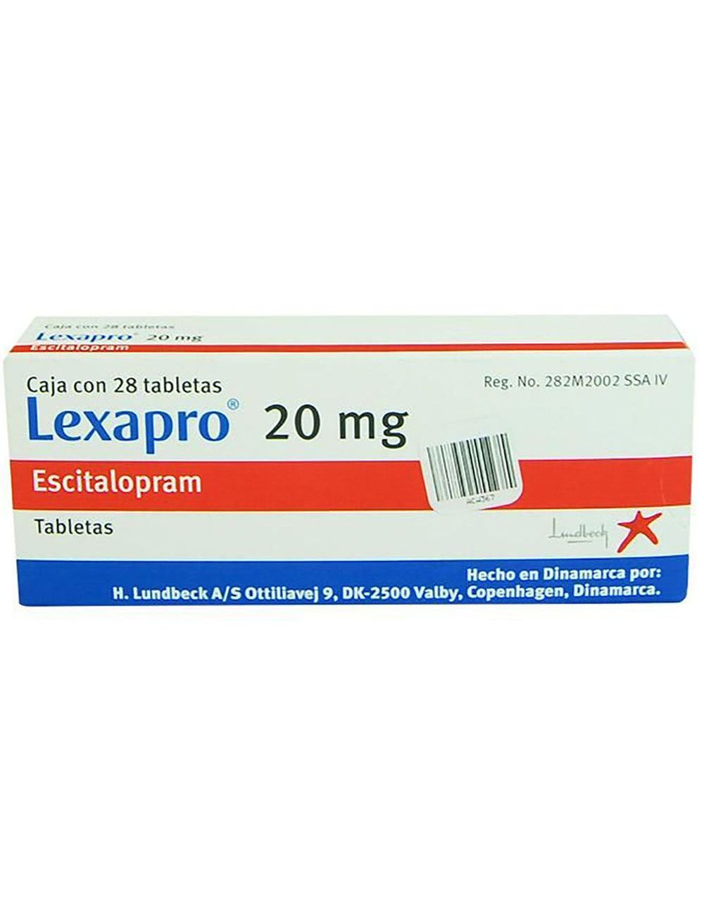 Lexapro 20 mg Caja con 28 Tabletas