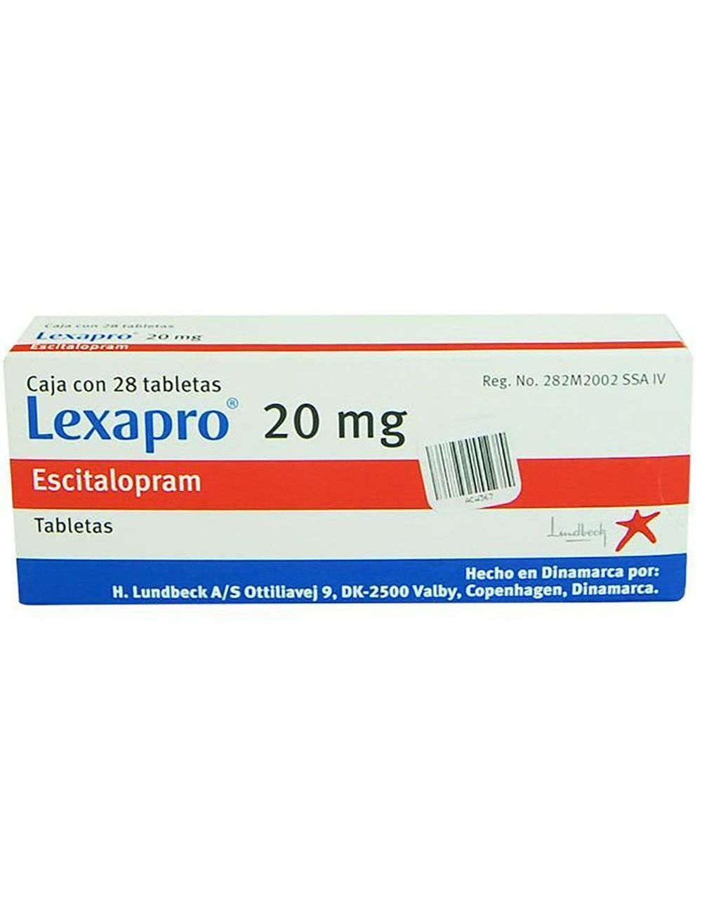 Lexapro® 20 mg (Escitalopram) - 28 Tabletas - Lundbeck