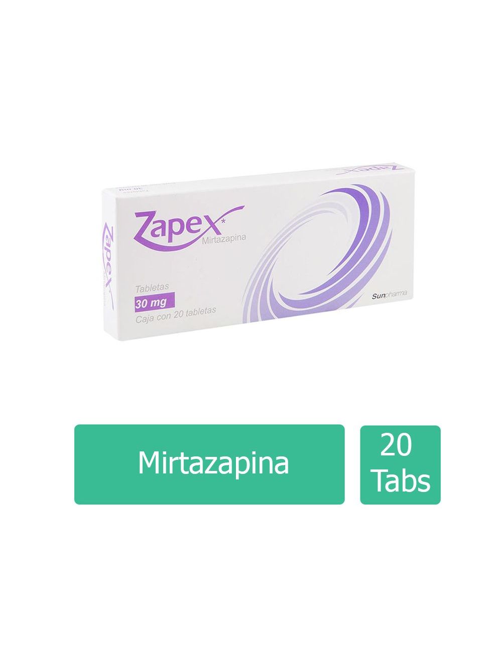 Zapex® (Mirtazapina) 30 mg | 20 Tabletas | Sunpharma