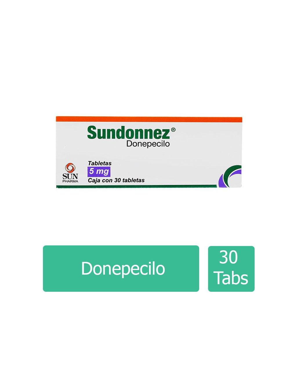 Sundonnez® 5 mg (Donepecilo) - Caja con 30 Tabletas -  Sun Pharma