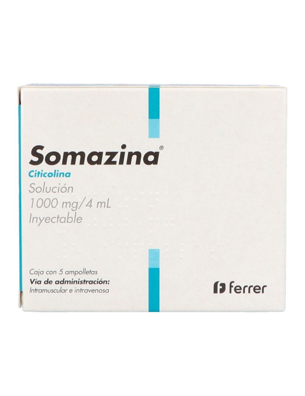 Somazina 1000 mg Caja Con 5 Ampolletas De 4 mL