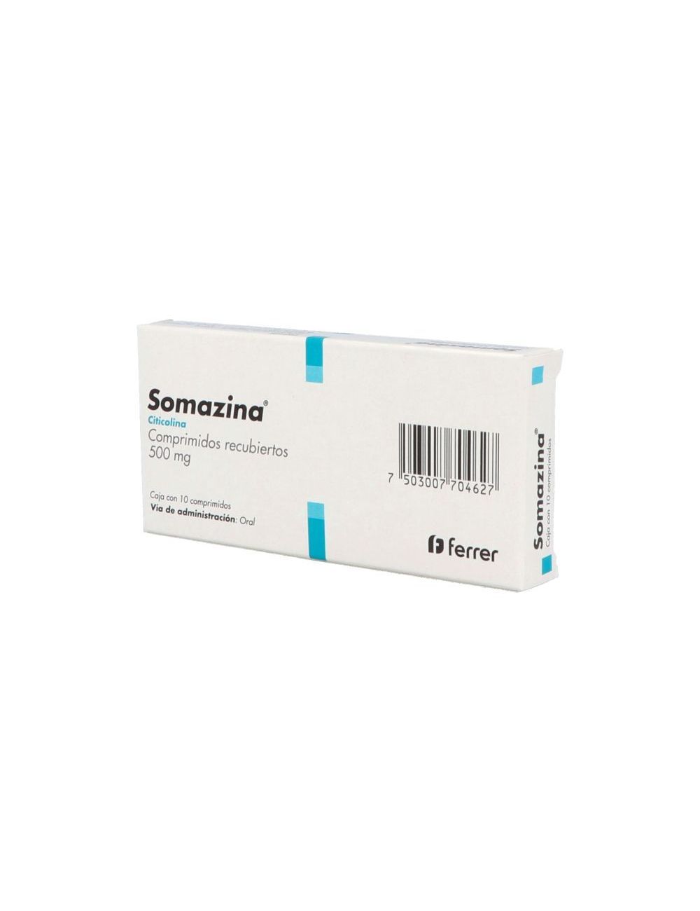 Somazina 500 mg Caja Con 10 Comprimidos Recubiertos