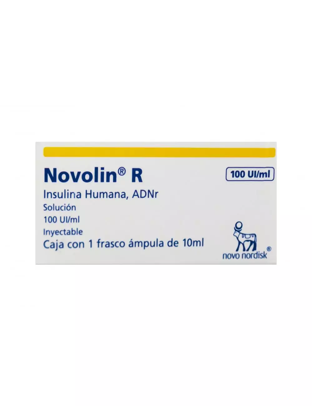 Novolin R 25 mg Caja Con  Frasco Ámpula Con 10 mL RX3