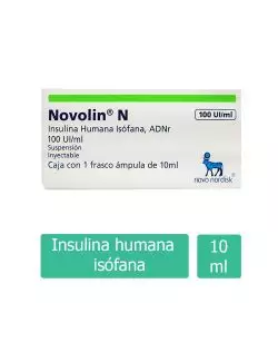 Novolin N 100 UI / ml Suspensión Inyectable Caja Con Frasco Ámpula Con 10 ml - RX3