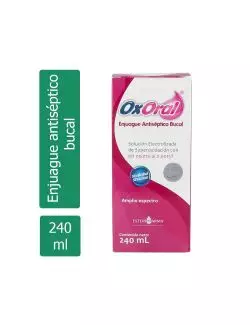 Oxoral Enjuague Antiséptico Bucal Caja Con Frasco Con 240 mL