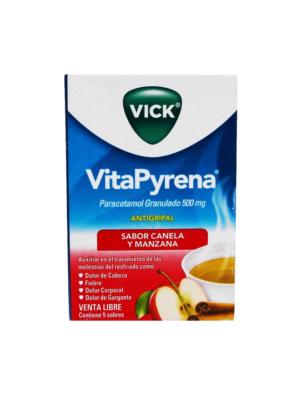 Vick Vitapyrena Caja Con 5 Sobres Sabor A Manzana Canela