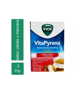 Vick Vitapyrena Caja Con 5 Sobres Sabor A Manzana Canela