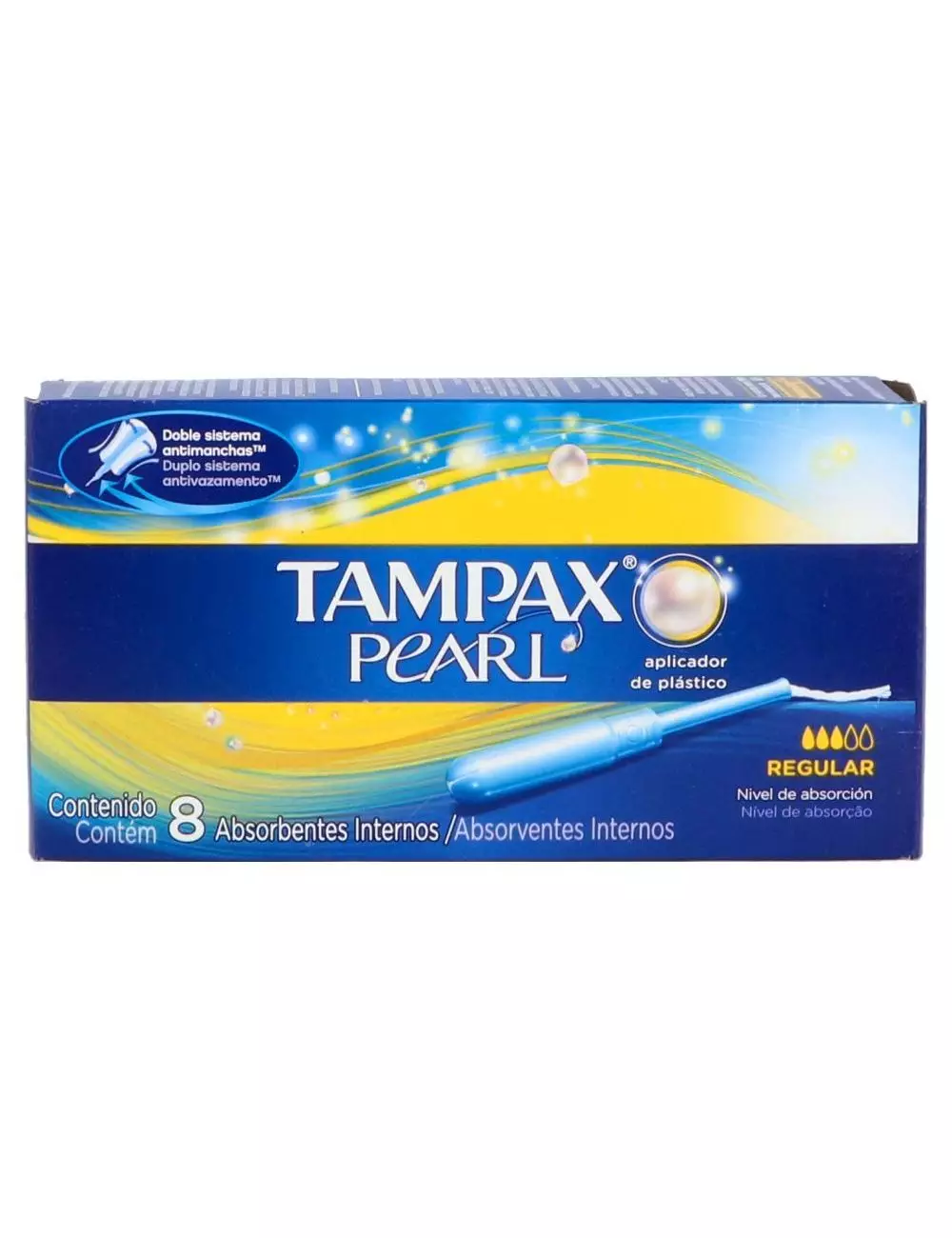 TAMPAX PEARL  CAJA CON 8 TAMPONES CON APLICADOR