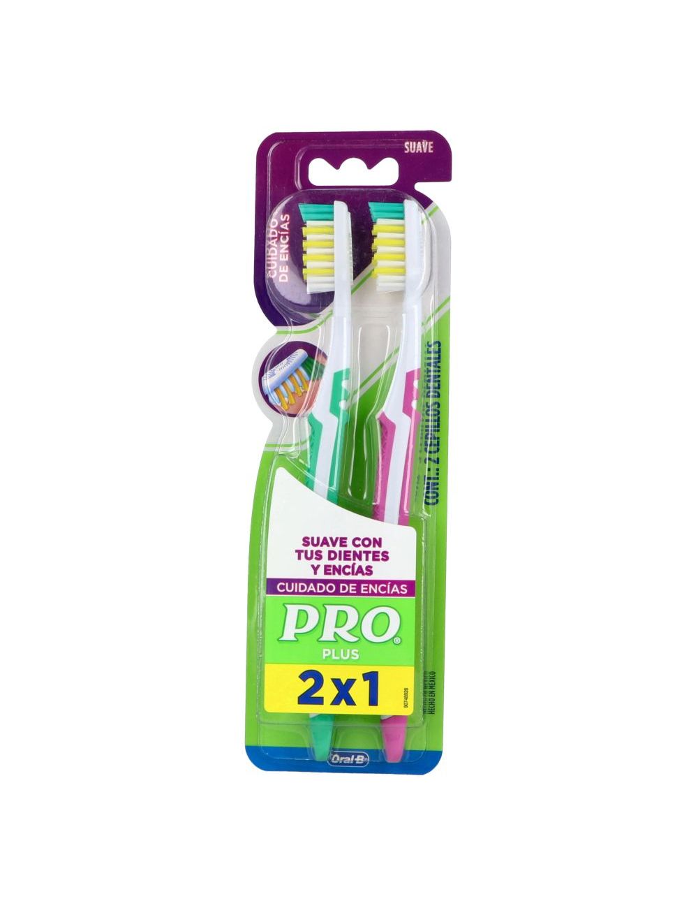 PRO Plus Cepillo Dental Cuidado Encias (2 piezas)
