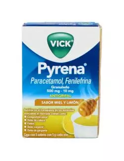 Vick Pyrena Caja Con 5 Sobres Sabor A Miel Y LImón